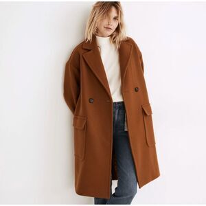 Madewell Brown Wool Long Coat // Size XXS